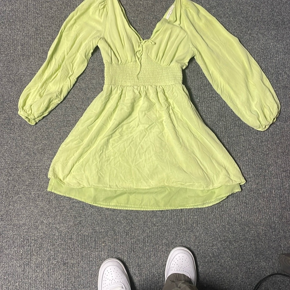 Light Green Long Sleeve Dress